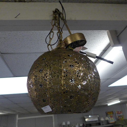 1453 - A gold Moroccan style ceiling pendant