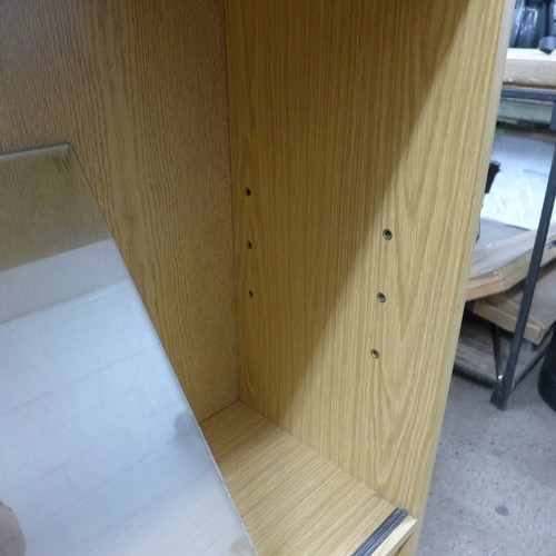 2287 - A wood/glass filing cabinet