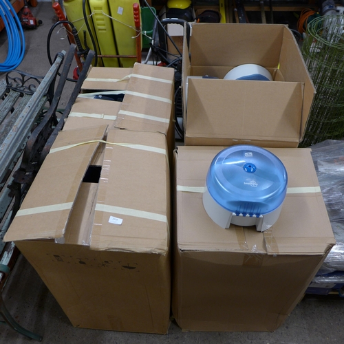 2245 - 4 Large boxes of Lotus toilet roll dispensers, all with keys