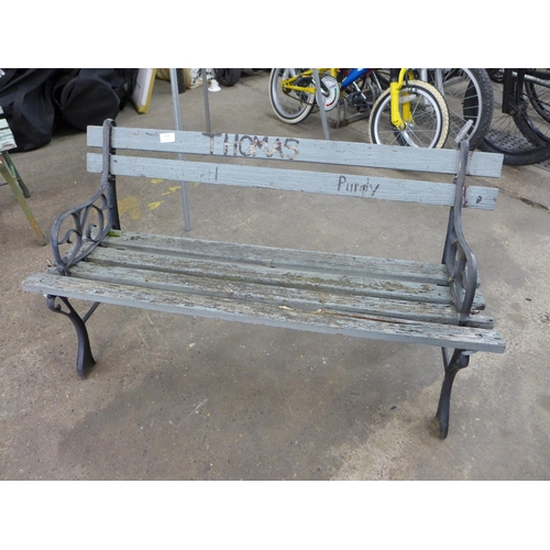 2246 - Two garden benches and two sets of bench ends