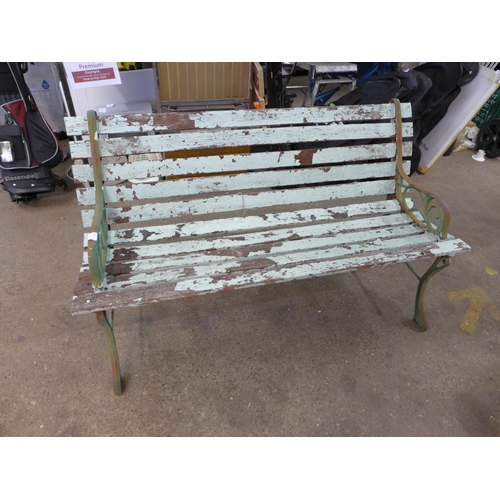 2246 - Two garden benches and two sets of bench ends