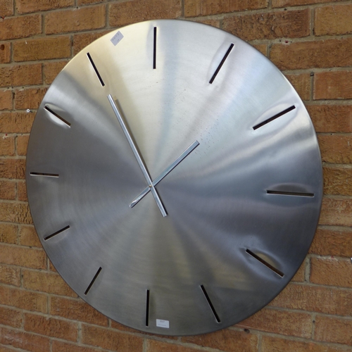 1388 - A brushed steel minimalist wall clock