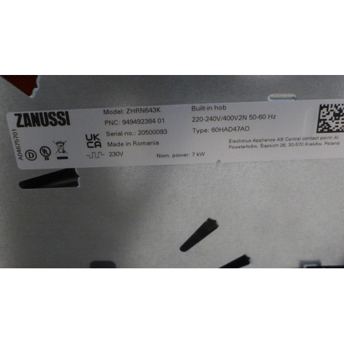 3052 - Zanussi Ceramic 4 Zone Hob H38xW590xD520   -  Model No  ZHRN643K  , Original RRP £182.50  inc. vat  ... 