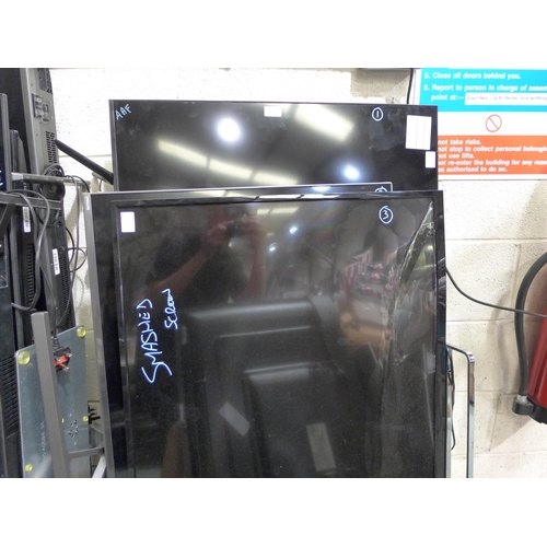 3102 - 5 Damaged TV's incl: Toshiba, Philips, TCL & Samsung   (296-4,164,165,271,273)   * This lot is subje... 