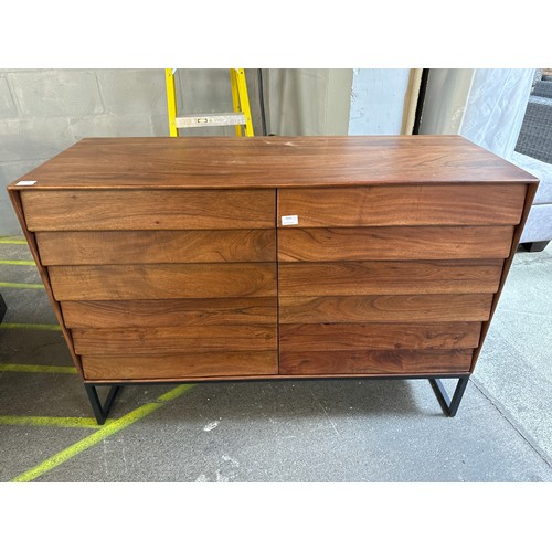 1426 - A hardwood six drawer sideboard/chest of drawers with slatted drawers * this lot is subject to VAT