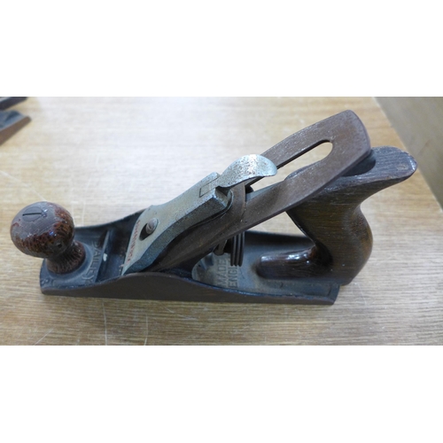 2013 - Four wood planes including two Stanley planes and a spoke shave