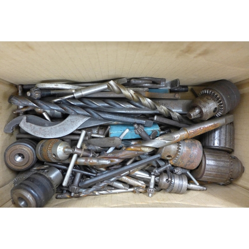 2056 - A box of approximately 100 drill bits and dies