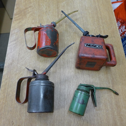 2061 - Four vintage oil cans