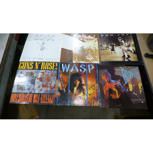 2077 - A collection of LPs including Kiss, Twisted Sister, White Snake, Madness