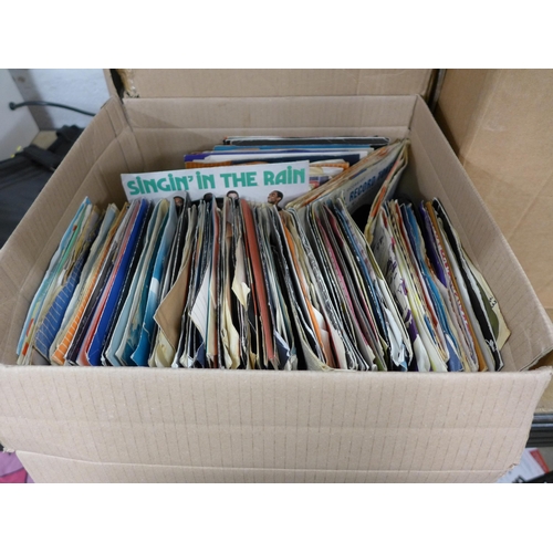 2089 - Three boxes of LPs and singles including rock and pop