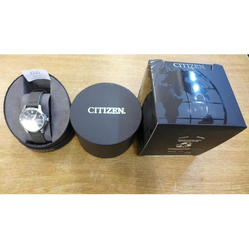 2111 - A Citizen G Eco Drive DD Army look wristwatch * this lot is subject to VAT