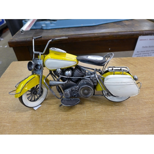 2130 - A tinplate motorbike ornament