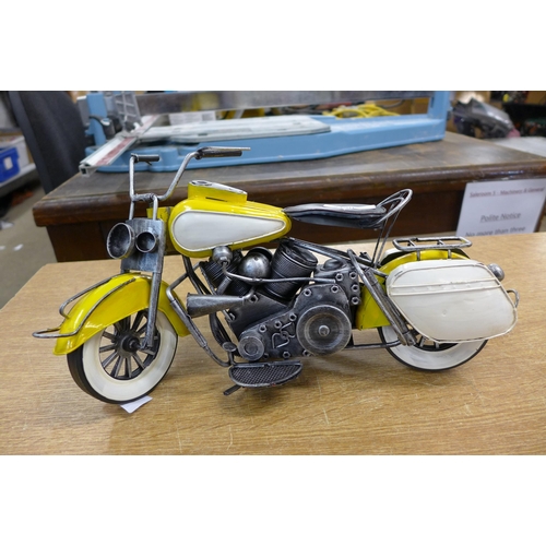 2130 - A tinplate motorbike ornament