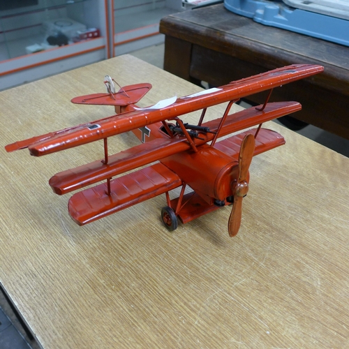 2135 - A tinplate aeroplane ornament