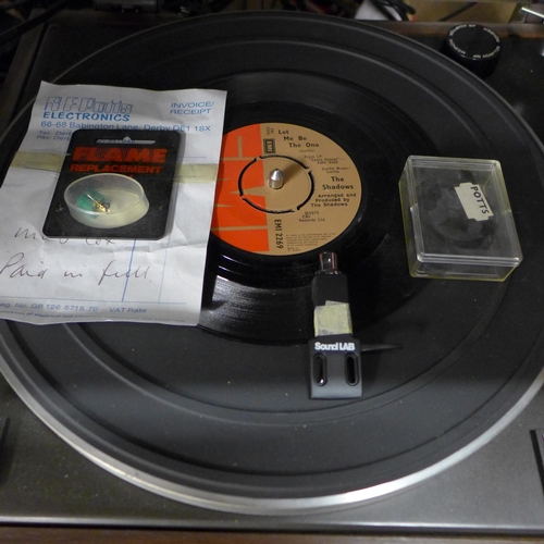 2150 - A Pioneer belt drive turntable, spare belt and head