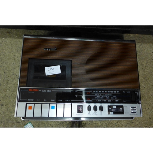 2154 - Vintage stereo bundle; Sharp stereo cassette deck, ITT radio recorder 1001, Bush cassette player and... 