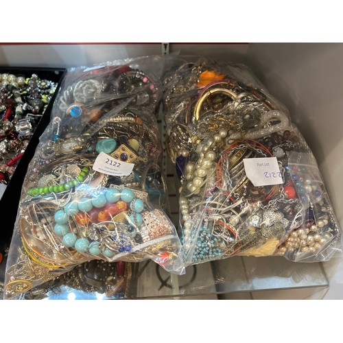 2122 - Two bags of costume jewellery