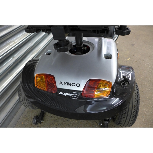 2206 - A K ForU mobility scooter KYMCO super 8 with key, rain cover and charger - W