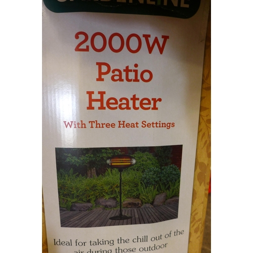 2276 - A Gardenline 2000w patio heater - boxed & unused, 4 patio chairs with cushions, 2 conference chairs,... 