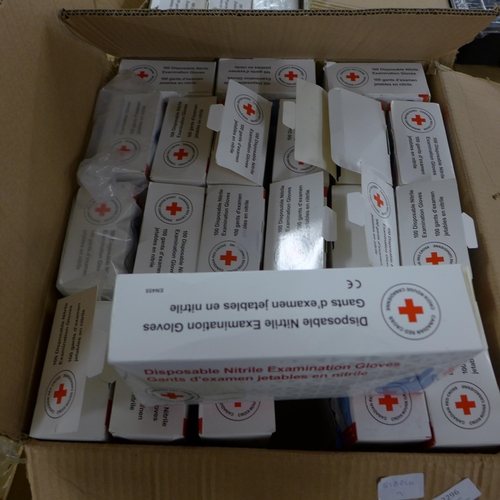 2296 - 22 Boxes of disposable nitrile examination gloves