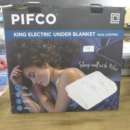 2332 - A Pifco kingsize heated blanket