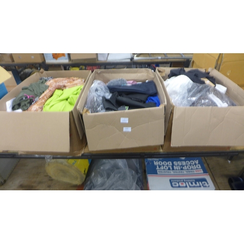 2355 - 3 Boxes of clothing, some used, mostly unworn with tags