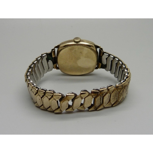 1000 - A 9ct gold Benson wristwatch, Birmingham 1920