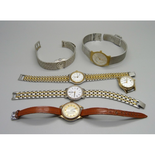 1005 - Six lady's wristwatches including Longines