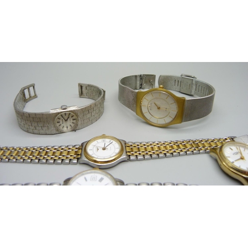 1005 - Six lady's wristwatches including Longines