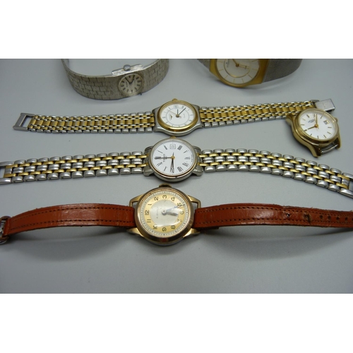 1005 - Six lady's wristwatches including Longines