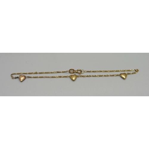 1007 - A 9ct gold bracelet, 1.3g