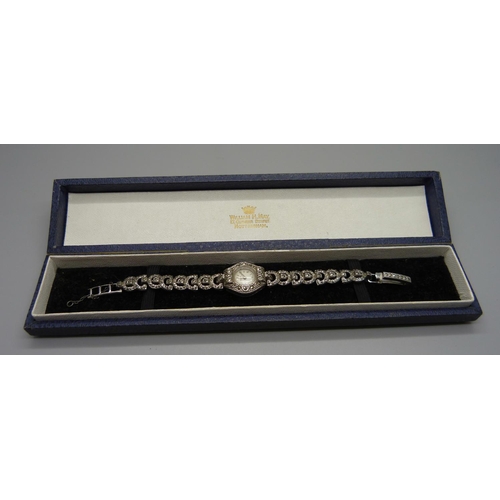 1020 - A lady's Rotary marcasite cocktail wristwatch