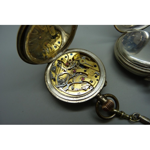 1041 - Two silver cased pocket watches, one West End Watch Co., and one with movement marked The Newmarket ... 