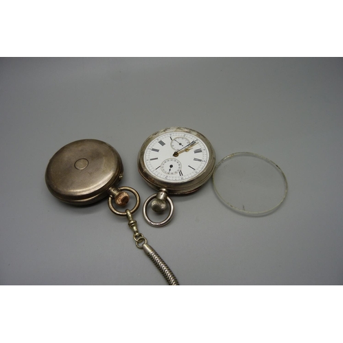 1041 - Two silver cased pocket watches, one West End Watch Co., and one with movement marked The Newmarket ... 