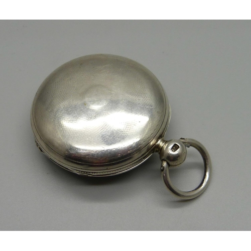 1042 - A silver verge pocket watch with diamond end stone, Thomas Gray movement, London 1836, 38mm case