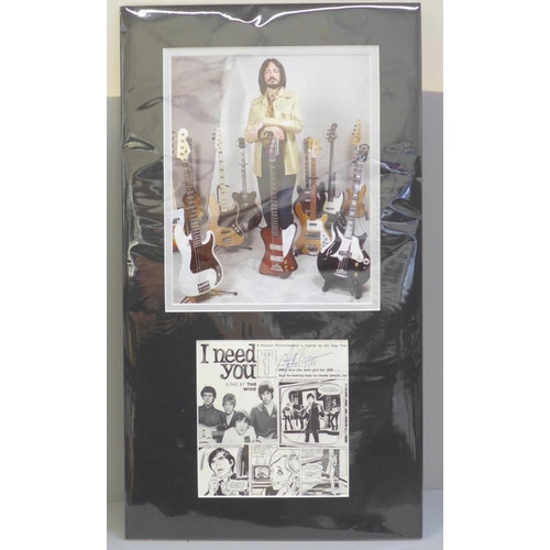 601 - The Who John Entwhistle autographed display