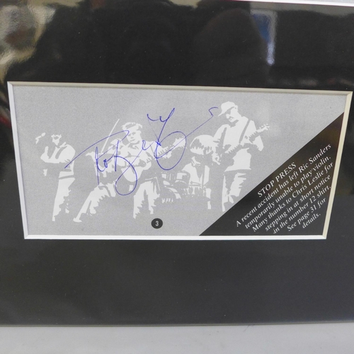 604 - A Led Zeppelin autographed display; Robert Plant