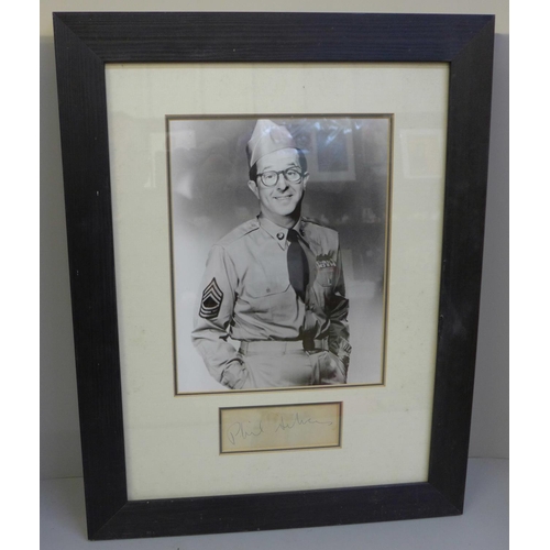 606 - A Sgt. Bilko Phil Silvers signed display