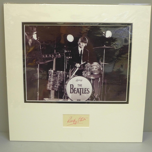 608 - The Beatles, Ringo Starr autographed display, no COA