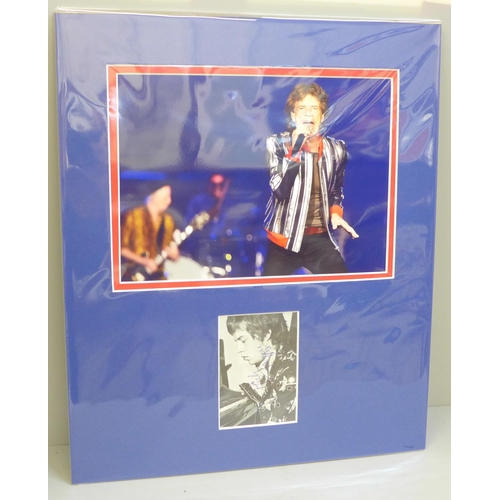 614 - A Rolling Stones Mick Jagger autographed display