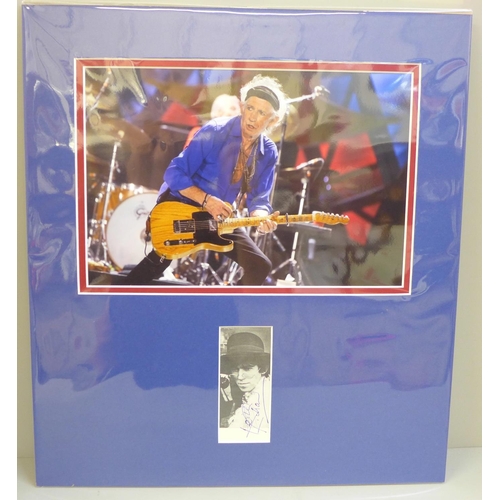 615 - A Rolling Stones Keith Richard autographed display