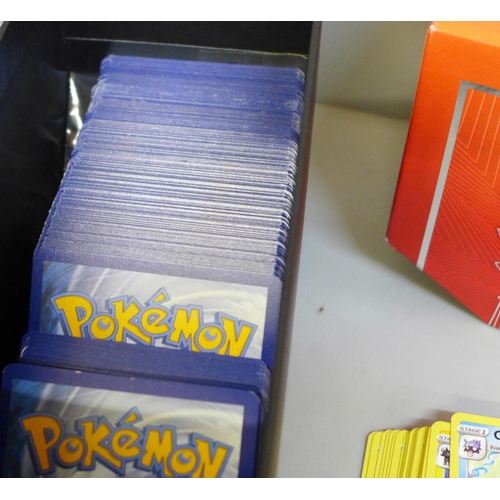 626 - 350 Black Star rare Pokemon cards, different years and sets in collectors box with dice, etc.