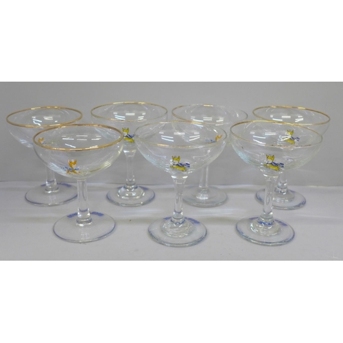 629 - Seven Babycham glasses