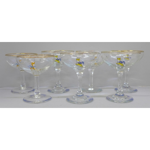 629 - Seven Babycham glasses