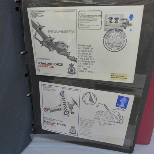 672 - Stamps; an album of RAF Escaping Society and RAF museum flown covers, including signed (36)