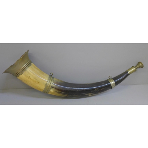 675 - A horn with Sherwood Foresters badges