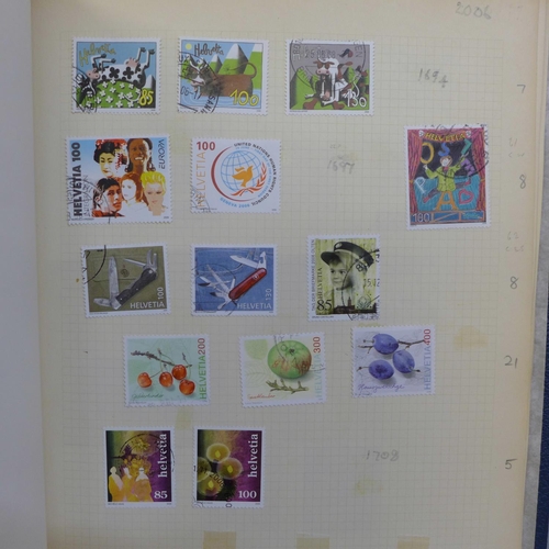 679 - Stamps; an album of fine used Switzerland stamps from the period 1989-2011, many in sets and catalog... 