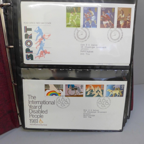 697 - An album of approximately 87 first day covers, 1980s