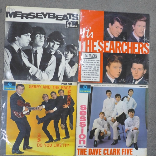 704 - Four 1960s LP records; The Searchers, Dave Clark, Merseybeats, Gerry and the Pacemakers