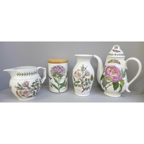 712 - Four items of Portmeirion pottery including a Botanic Garden vase